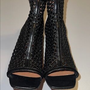 Vince Camuto Black Woven Heeled Boots